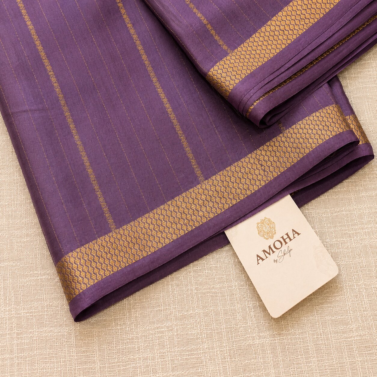 Lilac Pattern - Brocade pure Mysore silk