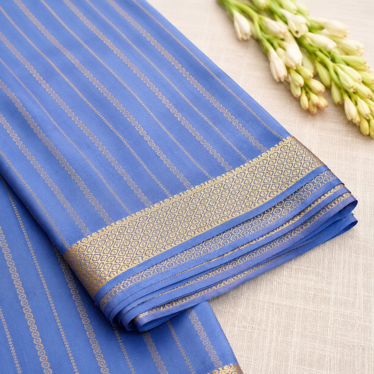 Light Blue - Pure Mysore Silk Saree