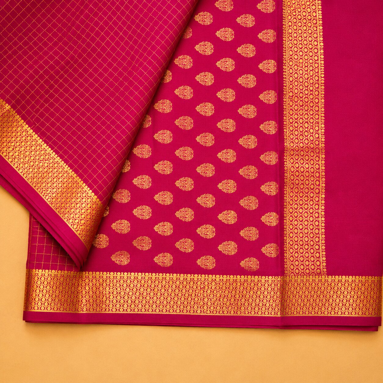 Pink - Brocade pure Mysore silk