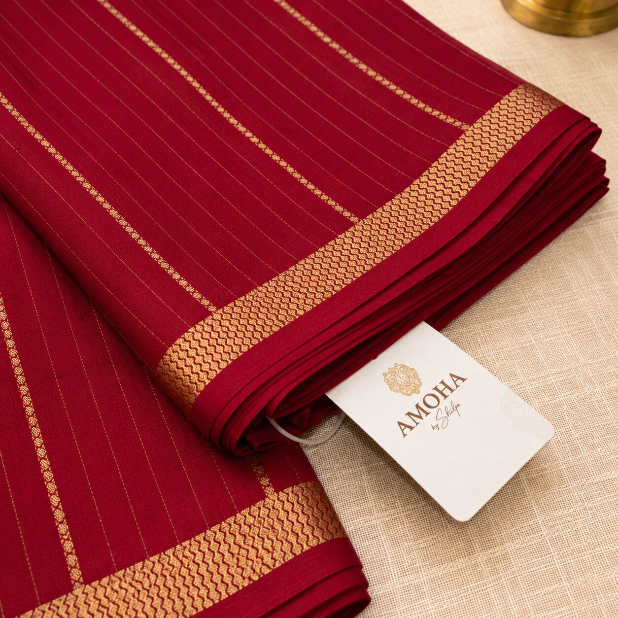 Maroon - Brocade pure Mysore silk