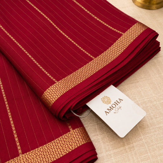 Maroon - Brocade pure Mysore silk