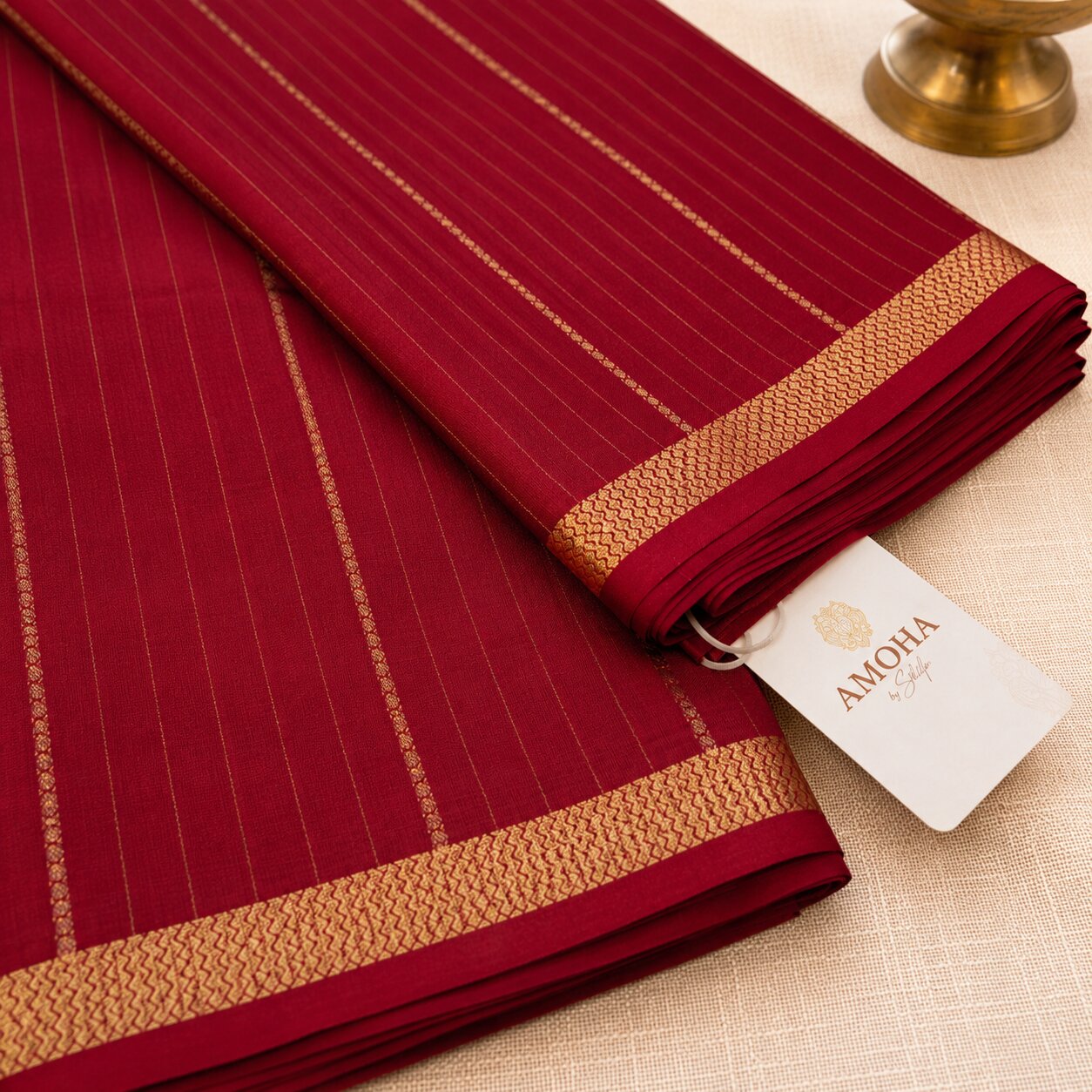 Maroon - Brocade pure Mysore silk