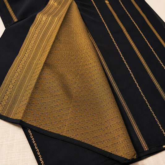 Black and Golden - Brocade pure Mysore silk