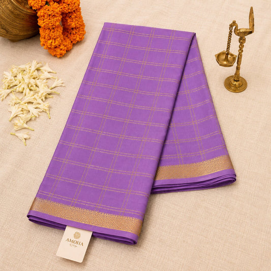Lilac - Brocade pure Mysore silk