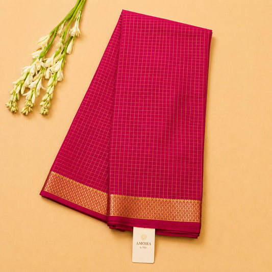 Pink - Brocade pure Mysore silk