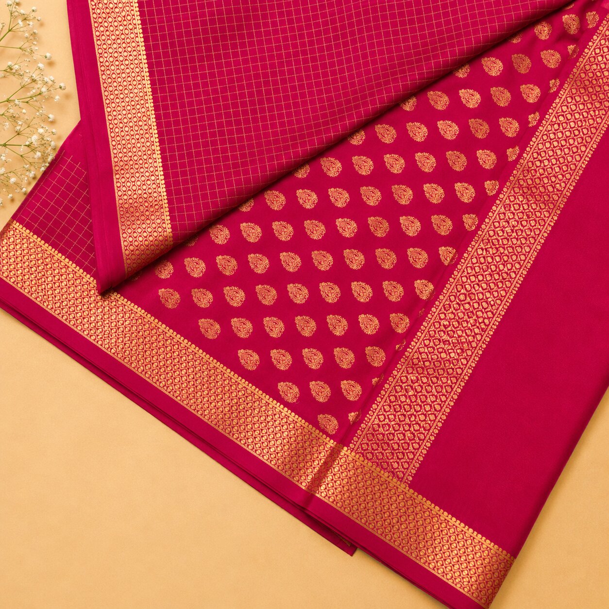 Pink - Brocade pure Mysore silk