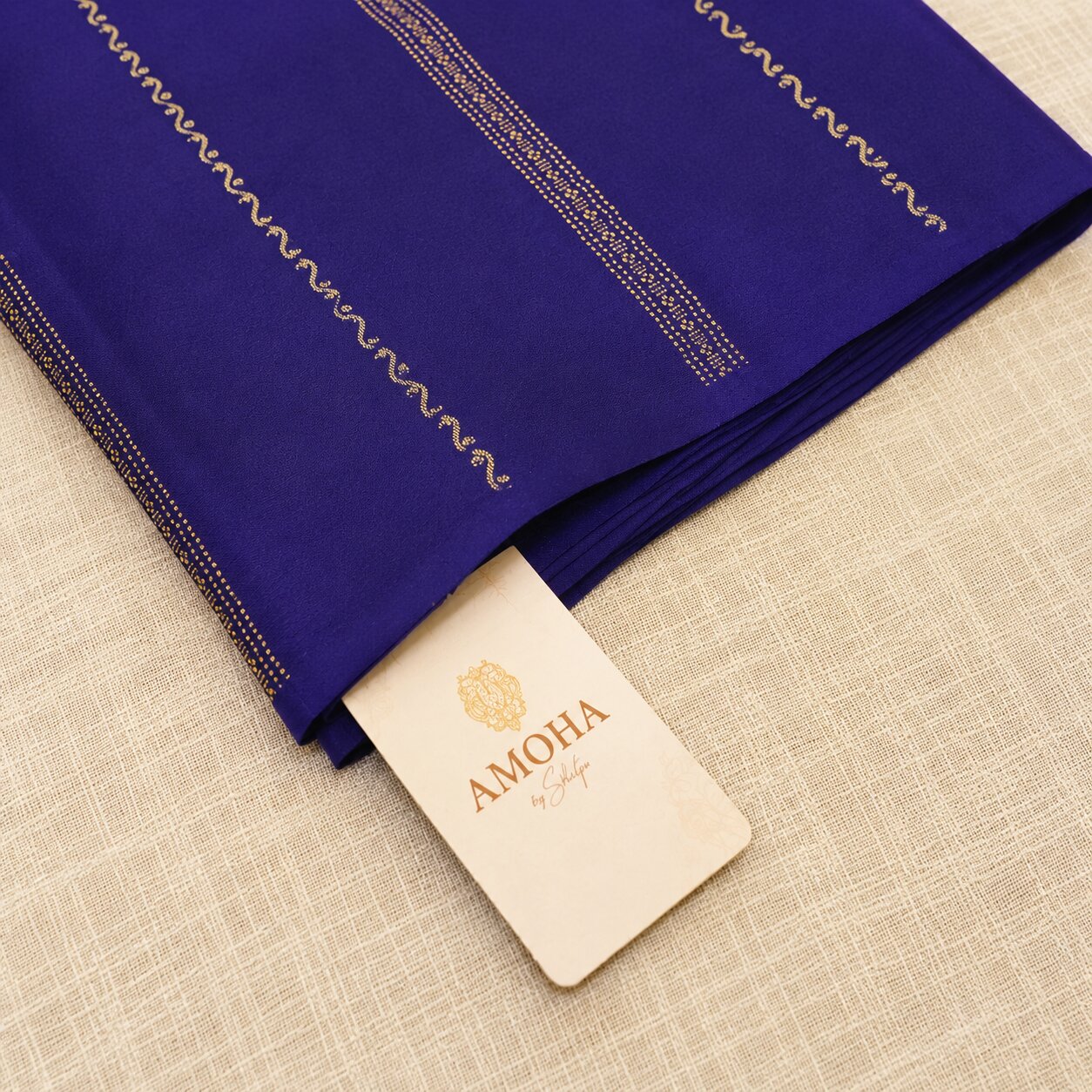 Royal Blue - Brocade pure Mysore silk