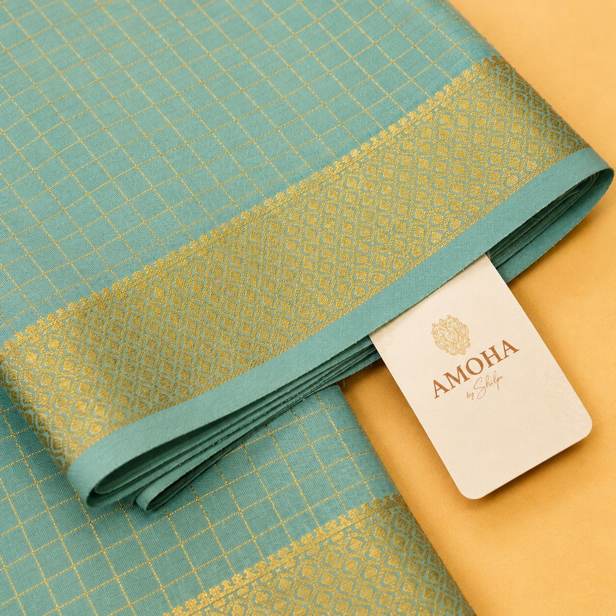 Pale Green - Brocade pure Mysore silk
