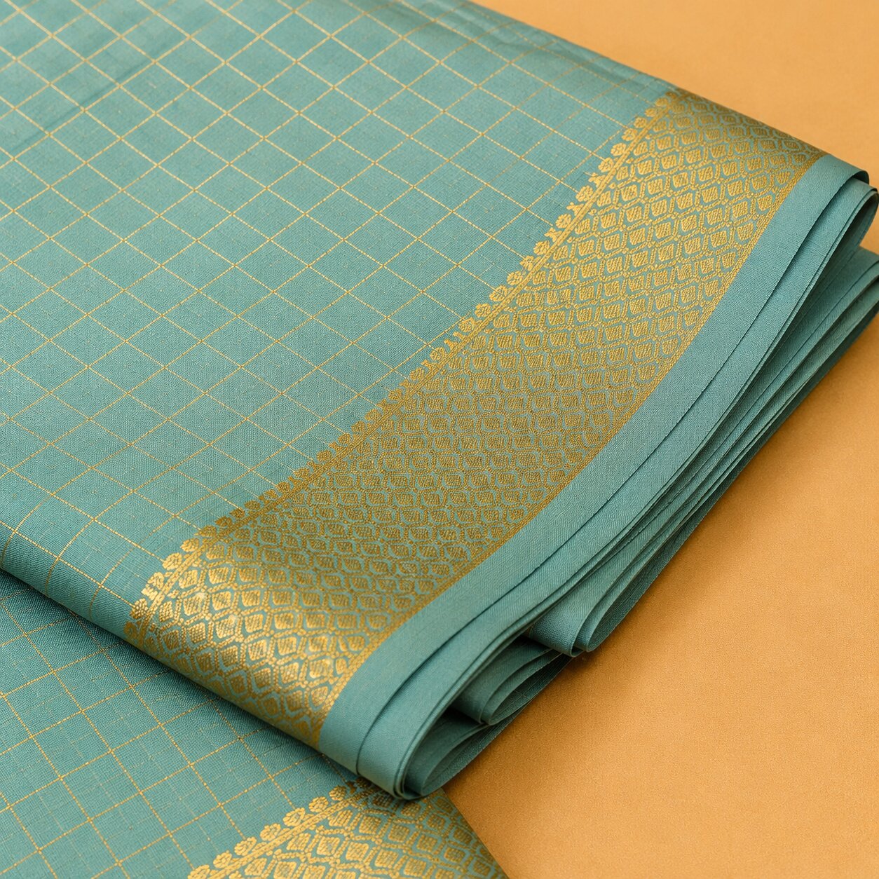 Pale Green - Brocade pure Mysore silk