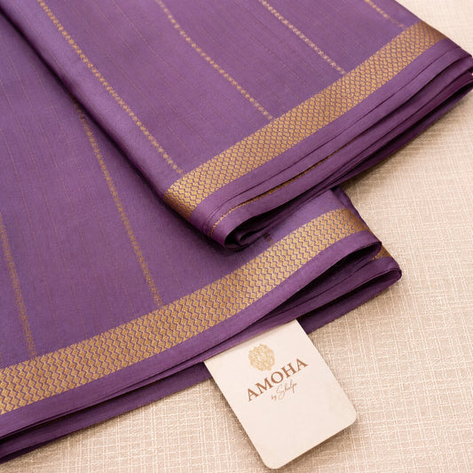 Lilac Pattern - Brocade pure Mysore silk