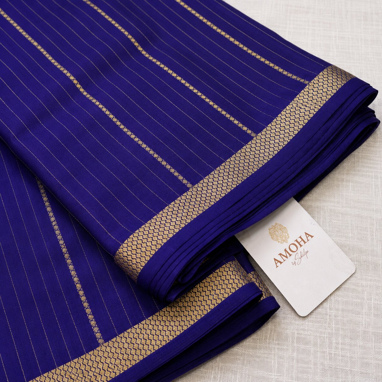Blue - Brocade pure Mysore silk