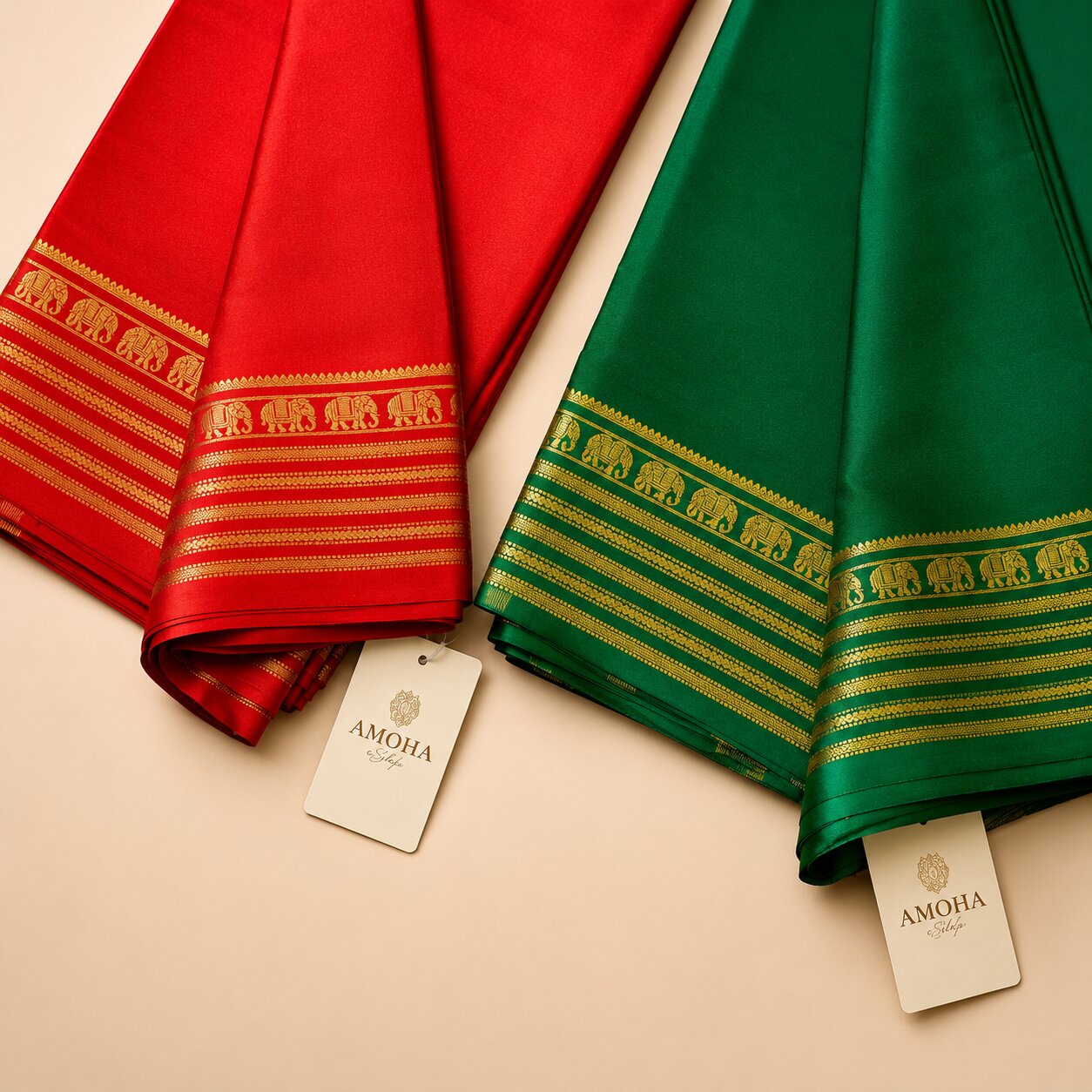 Vibrant Red - Pure Mysore silk saree